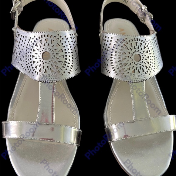 Anne Klein Maddie Silver low-wedge sandal - Picture 2 of 8